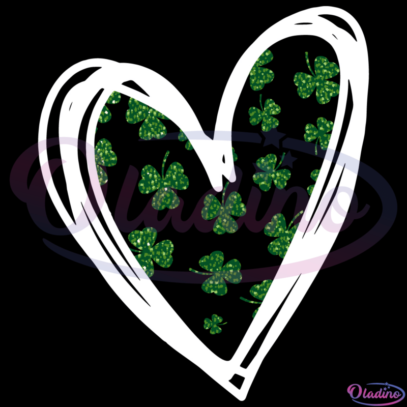 St. Patricks Day SVG Digital File,Heart with Clover SVG, St. Patrick Svg