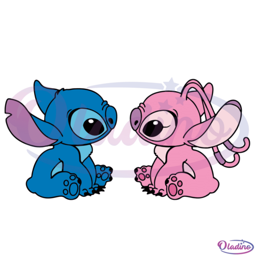 Stitch And Angel Love SVG Digital File