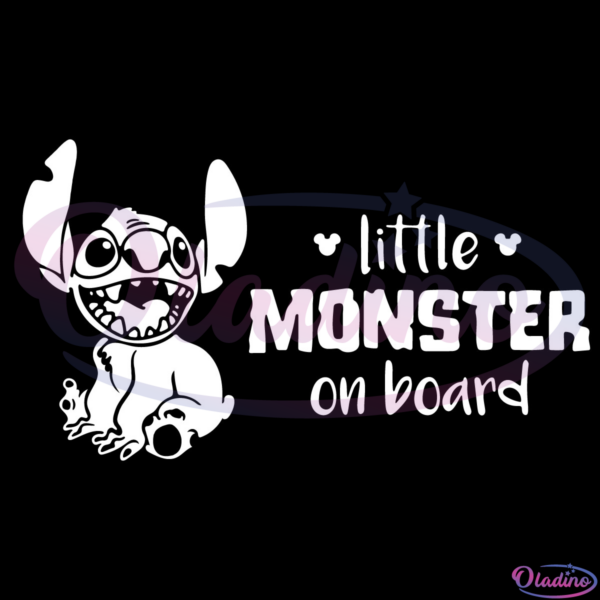 Stitch Little Monster On Board SVG Digital File, Disney Svg