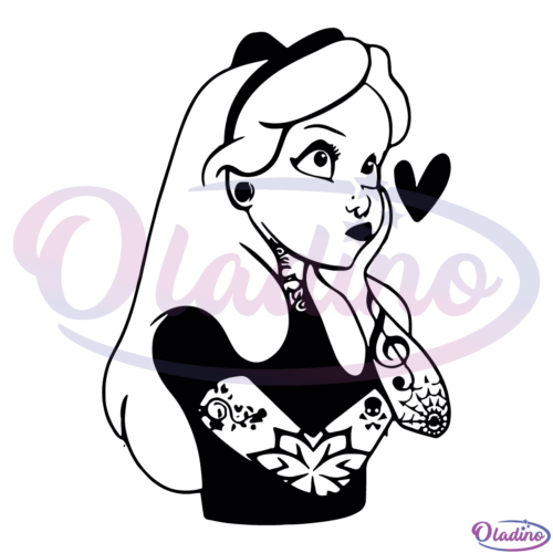 Tattoo Alice In Wonderland SVG Digital File