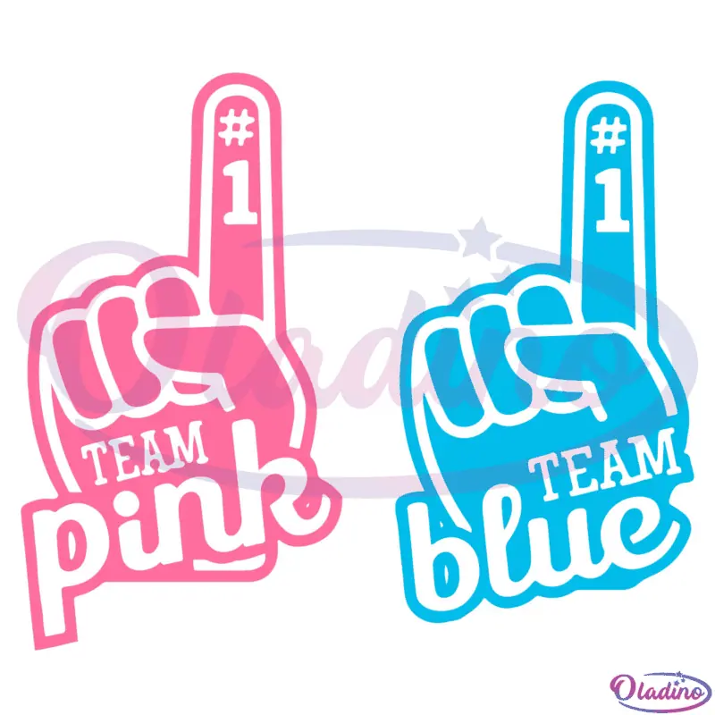 Team Pink SVG Digital File, Team Blue SVG, Sticker Svg - Oladino