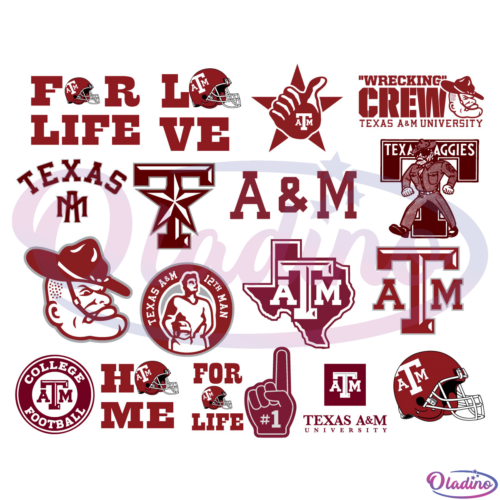 Texas A & M Aggies football Bundle SVG Digital File