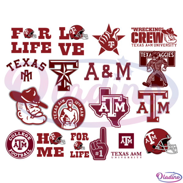 Texas A & M Aggies football Bundle SVG Digital File