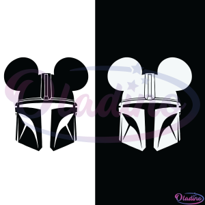 The Mandalorian Mickey Mouse Ears SVG Digital File, Star Wars SVG