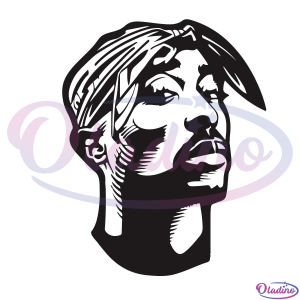 Tupac Shakur Portrait SVG Digital File, Singer Svg, Rapper Svg, 2Pac Svg