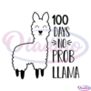100 Days No Prob Llama Happy Llama SVG Silhouette