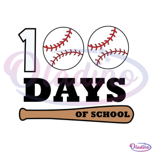 100 Days Of School Couple Baseball Ball SVG Digital File
