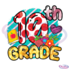 10th Grade Flower Red Polka Dots PNG Sublimation Designs