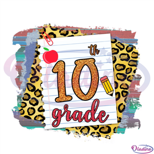 10th Grade Pencil Apple PNG Sublimation Designs