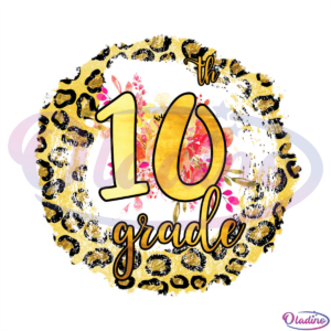 10th Grade Scratch Leopard Pattern PNG Sublimation Designs