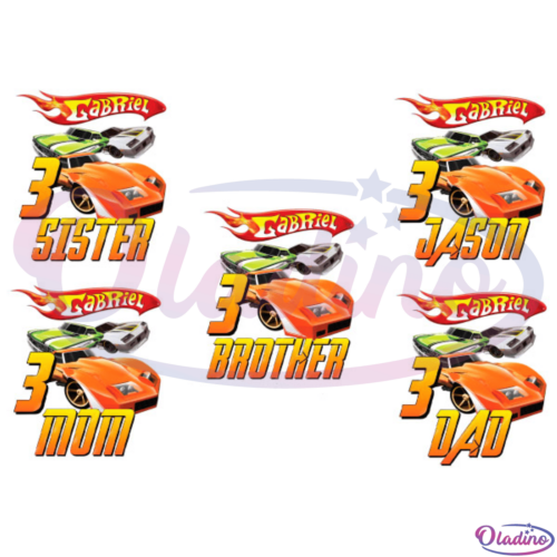 3th Birthday Hot Wheels Bundle Png Sublimation Designs Digital File