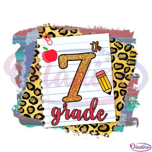 7th Grade Pencil Apple PNG Sublimation Designs