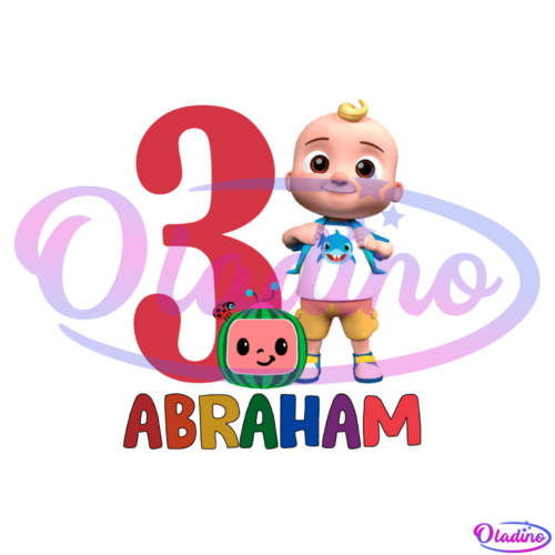 Abraham 3rd Happy Birthday PNG Digital File, Baby Boy Jj PNG