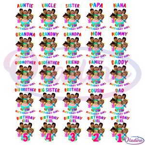 African-American Cocomelon Birthday Girl PNG Sublimation Designs
