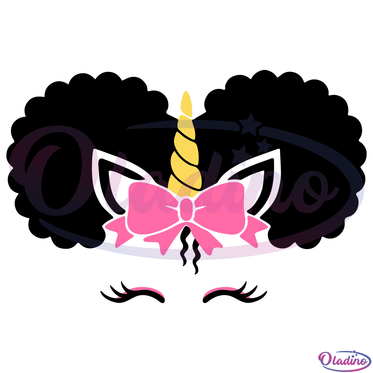 Afro Unicorn SVG Digital File, Fictions Characters Svg