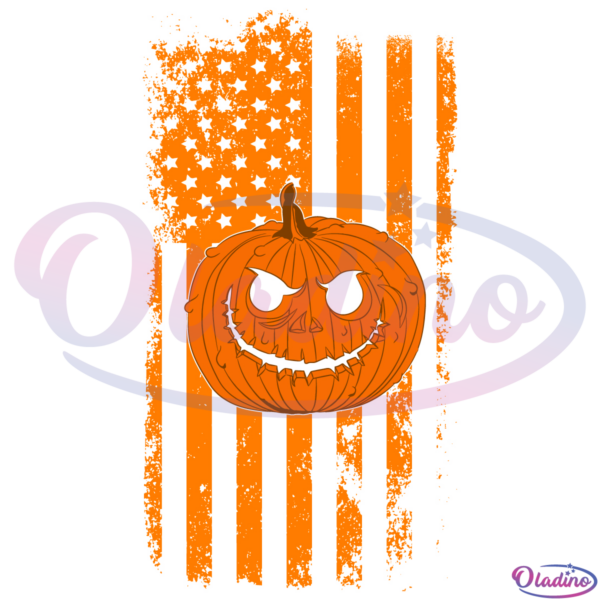 American Flag Pumpkin Halloween SVG Silhouette