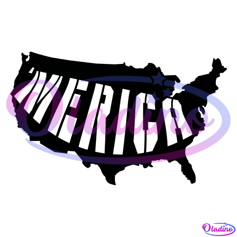 American Map Merica 4th Of July SVG Sihouette Digital File