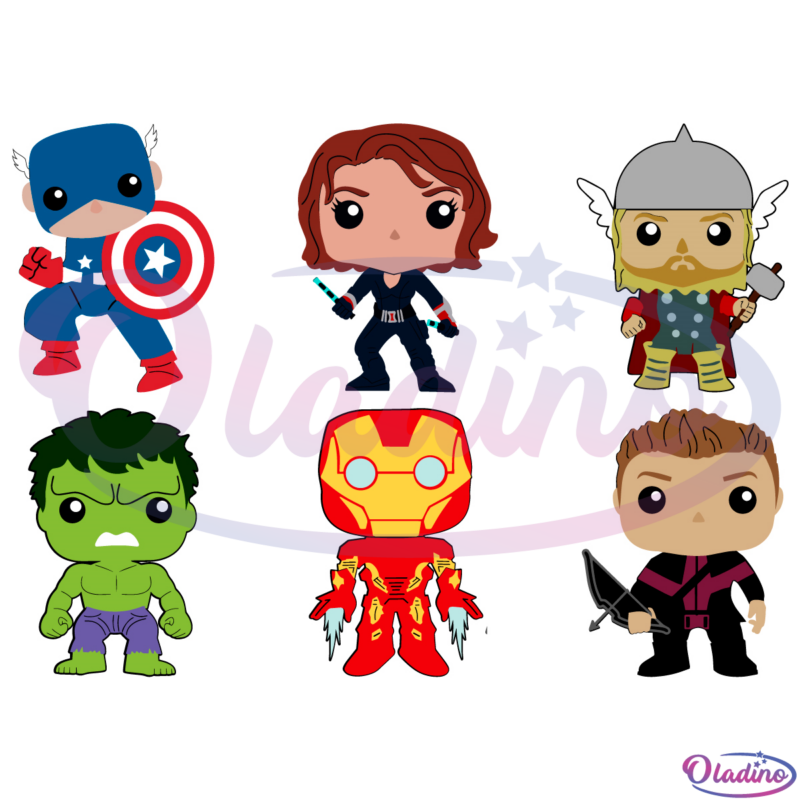 Avengers Cartoon Characters SVG Digital File