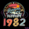 Awesome Sice January 1982 Sunset Logo SVG Digital File