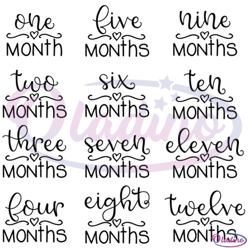 Baby Month Bundle SVG Silhouette