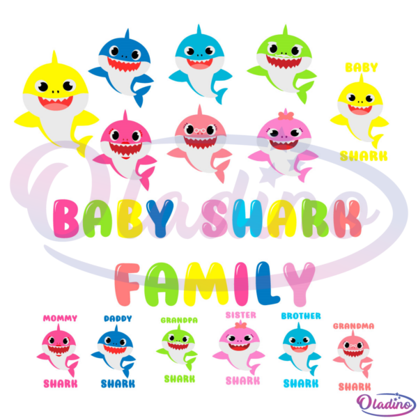 Baby Shark Family Bundle SVG Digital File