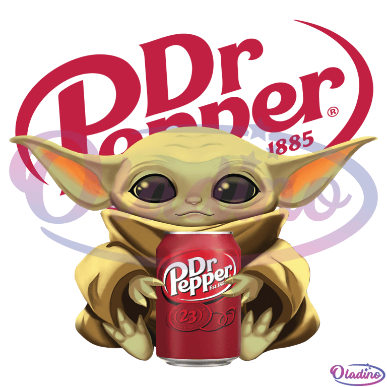 Baby Yoda Drink Dr Pepper Sublimation Designs Digital File - Oladino