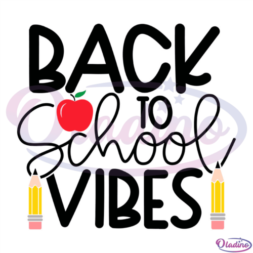 Back To School Vibes Apple Pencil SVG Digital File