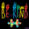 Be Kind Hand Sign Language SVG Digital File, Autism Svg