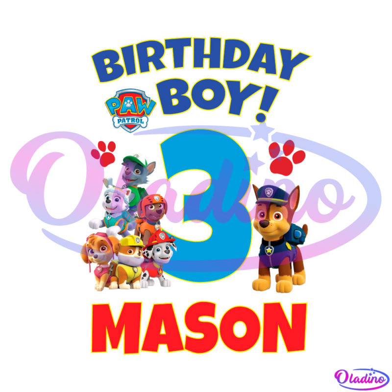 Birthday Boy 3 Year Olds Mason PNG Sublimation Designs Digital File