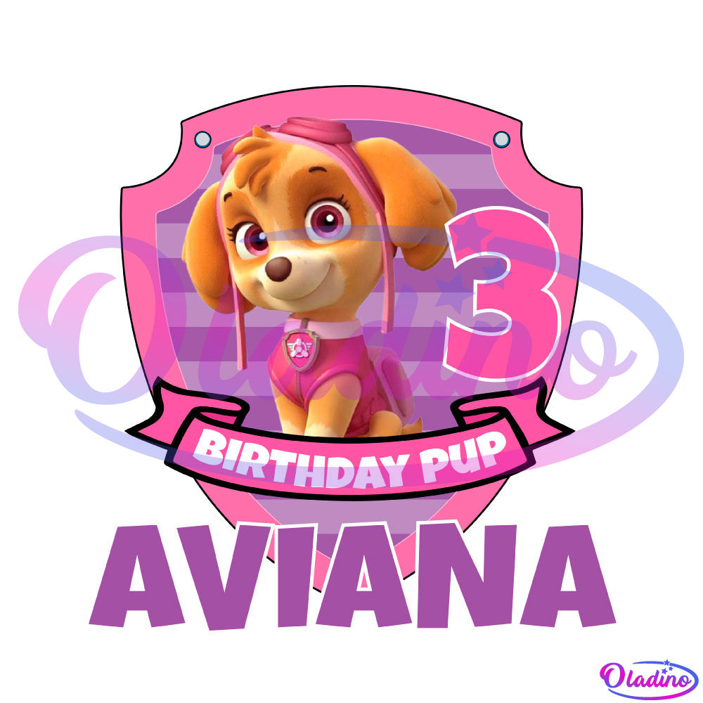 Birthday Pup Aviana With Skye PNG Sublimation Designs