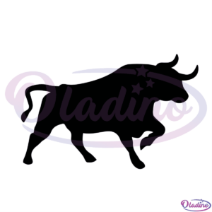 Black Bull Raise One Leg SVG Silhouette