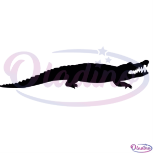 Black Crocodile Hungry Alligator Crocodile SVG Silhouette