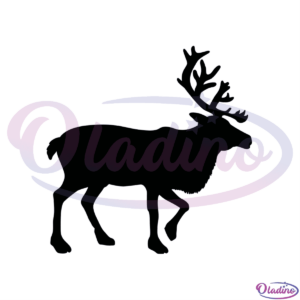 Black Reindeer Raise One Leg SVG Silhouette