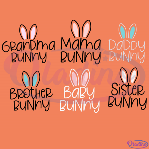 Bunny Family Bundle SVG Digital File