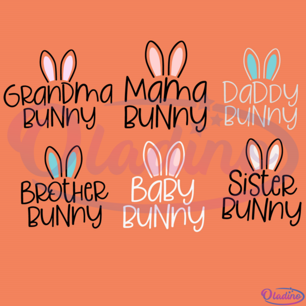 Bunny Family Bundle SVG Digital File, Family Svg