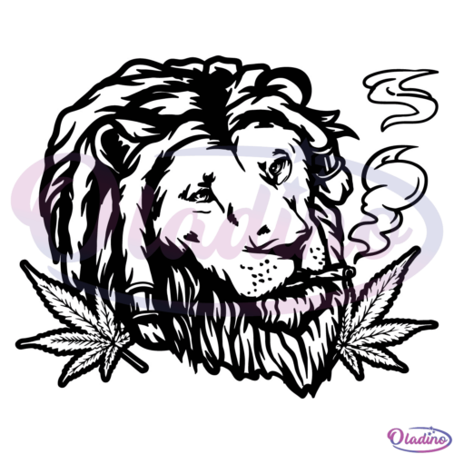 Cannabis Lion SVG Silhouette