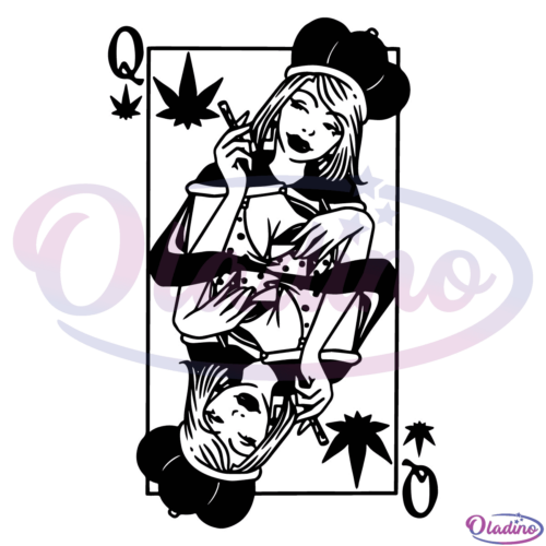 Cannabis Queen Card SVG Silhouette