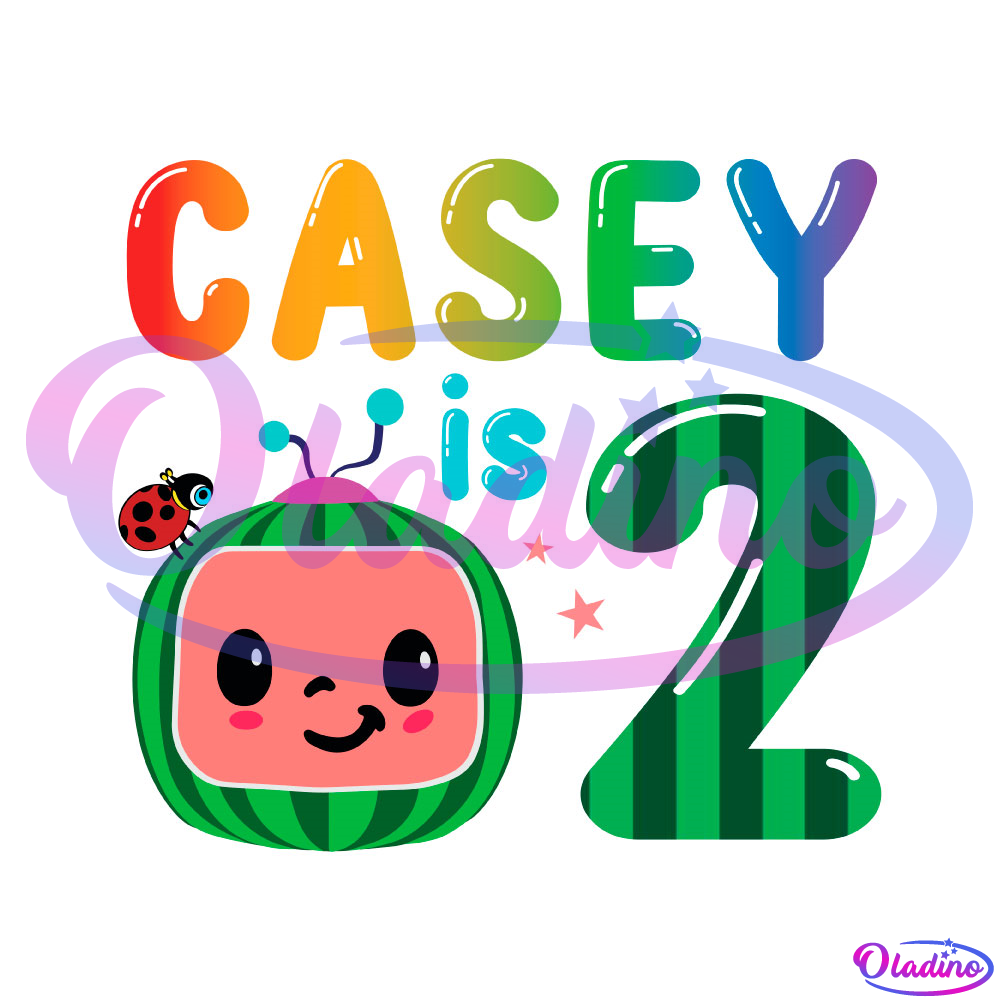 Casey Is 2nd Birthday Cocomelon Ladybug SVG PNG Digital File