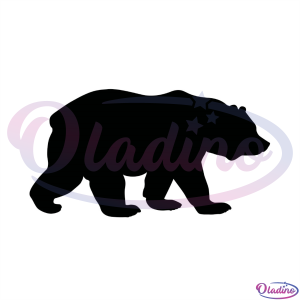 Chubby Black Bear SVG Silhouette