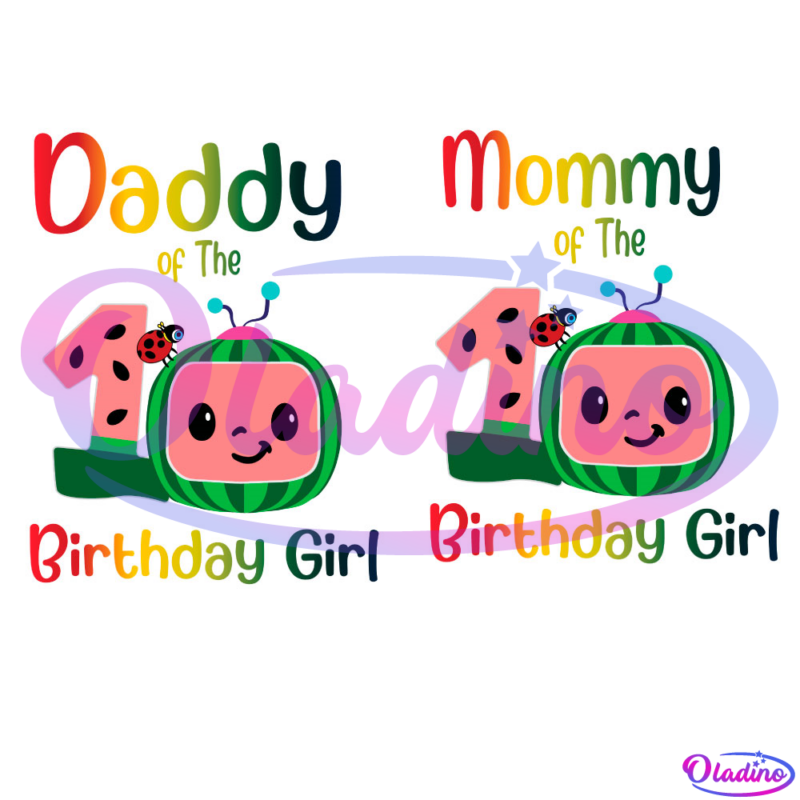 Daddy Mommy Of The 1st Birthday Girl Cocomelon Bundle SVG