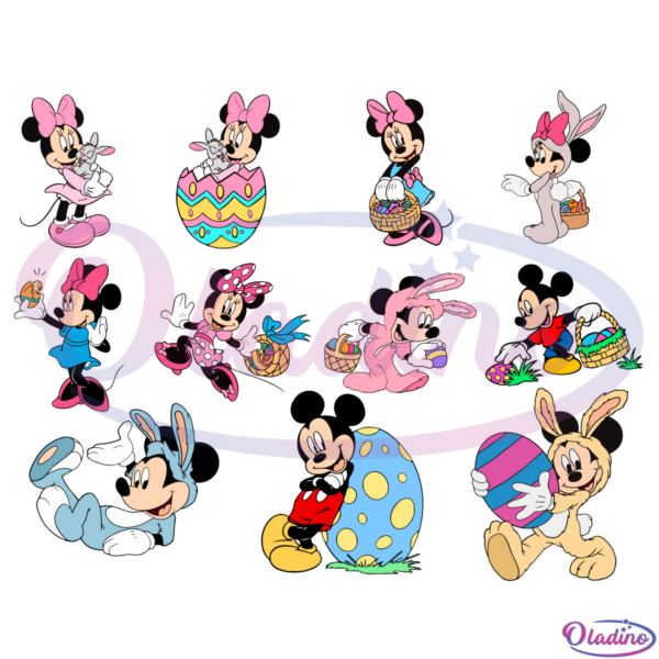 Easter Bunny Mickey Minnie Mouse Bundle SVG Digital File