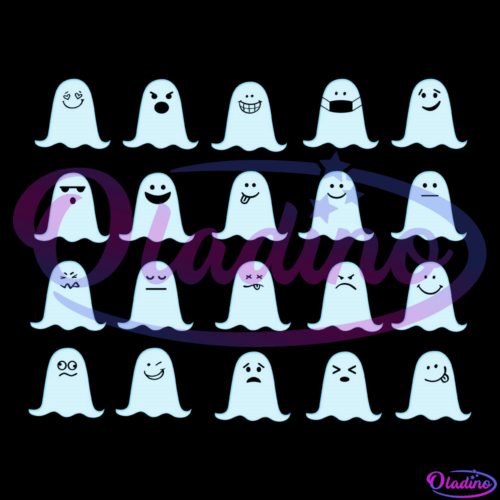 Emoticon Halloween Ghost PNG Digital File, Ghost Halloween Day