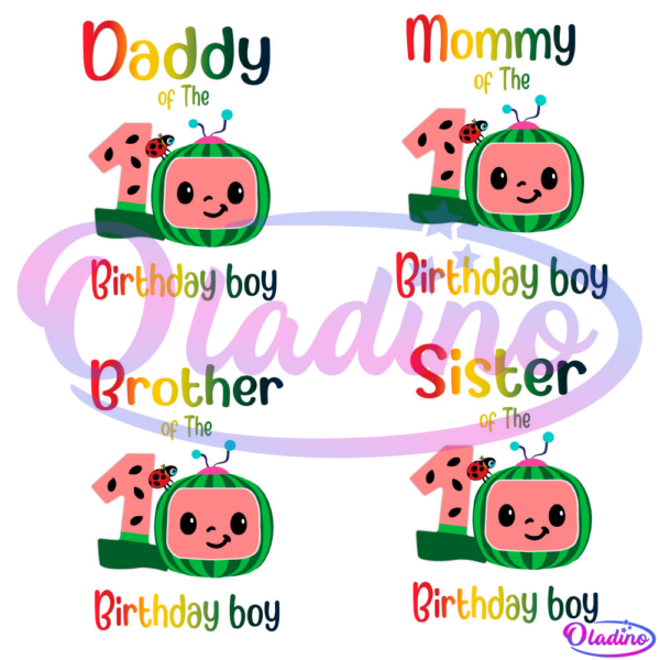 Family Of The Birthday Boy Cocomelon Birthday Bundle SVG PNG