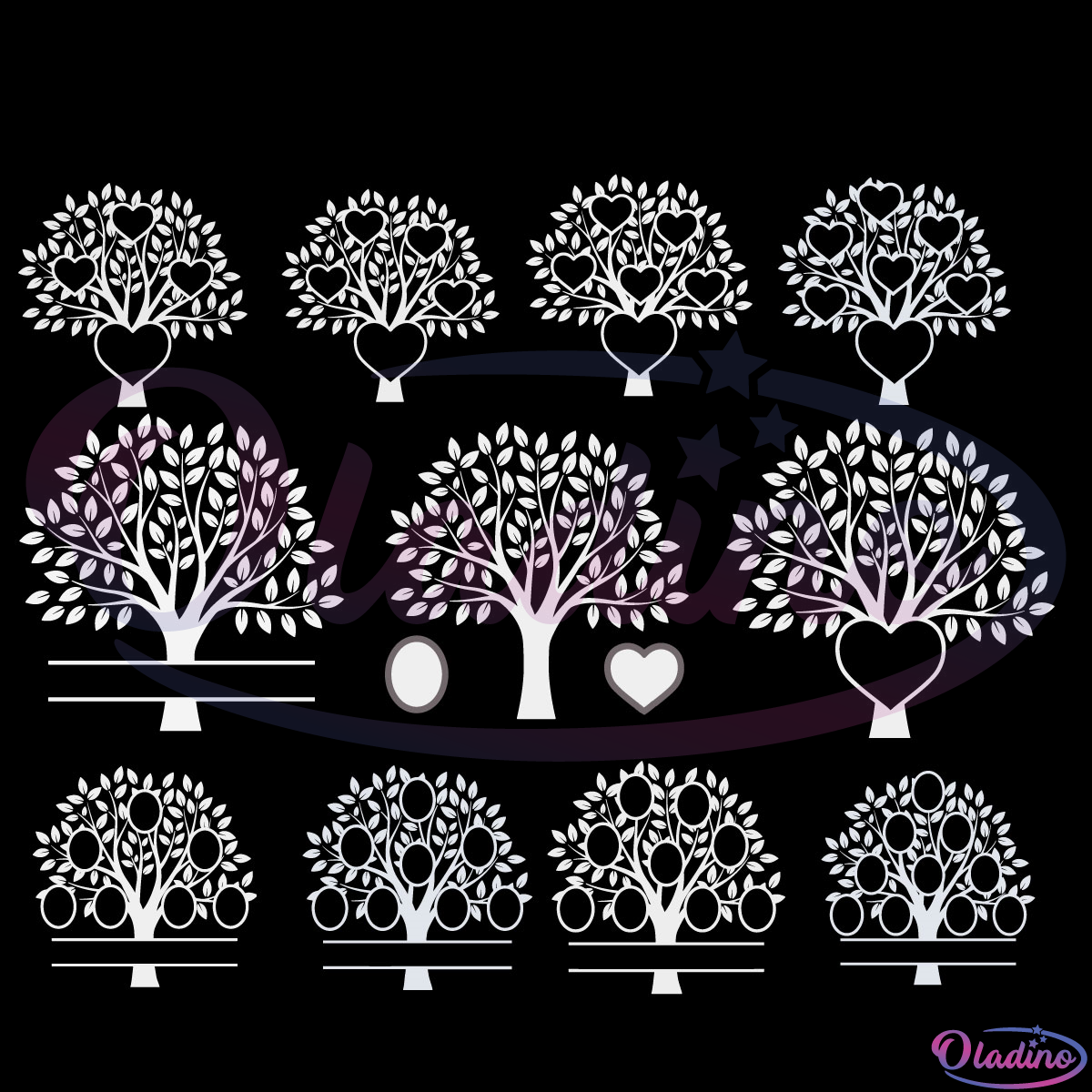 Family Tree Bundle SVG Silhouette