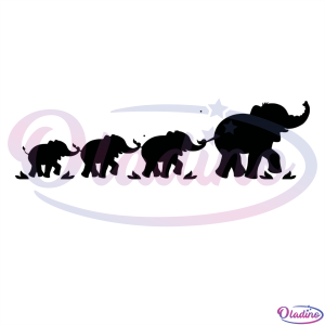 Family elephant black SVG Digital File, elephant black SVG