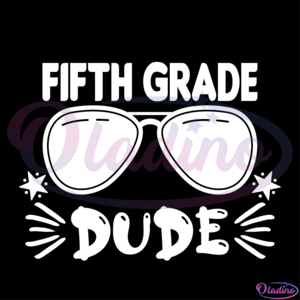 Fifth Grade Dude Glasses Star SVG Silhouette