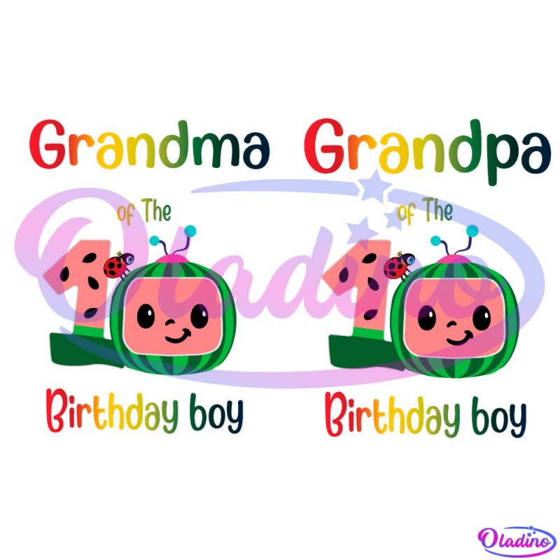 Grandma Grandpa Of The 1st Birthday Boy Cocomelon Bundle SVG