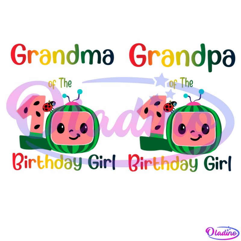 Grandma Grandpa Of The 1st Birthday Girl Cocomelon Bundle