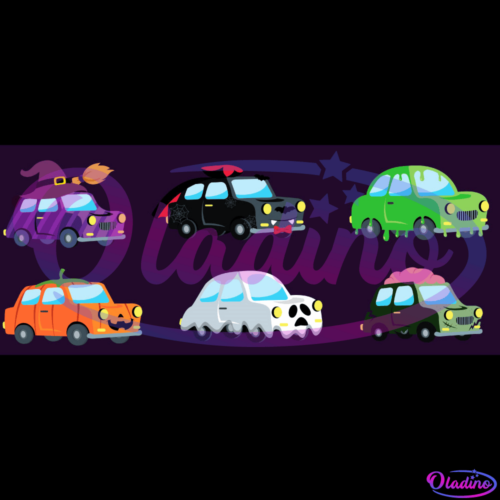 Halloween Car Custom PNG Digital File, Witch Car Bat Car PNG