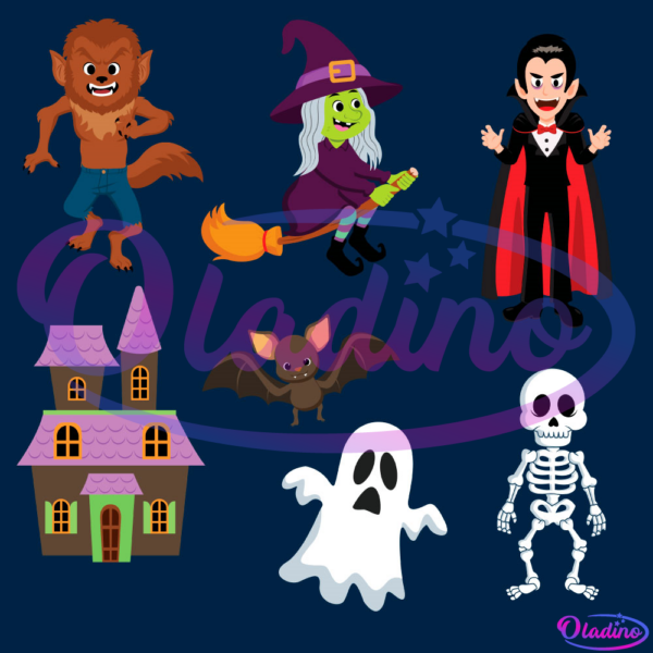 Halloween Cartoon Character PNG Digital File, Halloween Day PNG